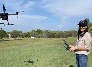 Rebecca flying the M600 (Source: NACAS)