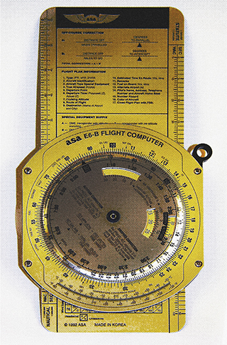 The front of a metal E6B